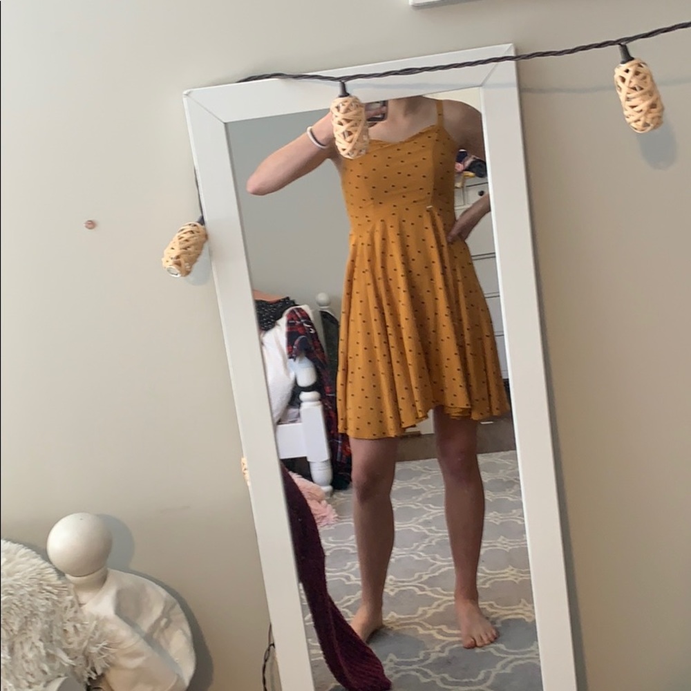 Yellow polka dot cami dress